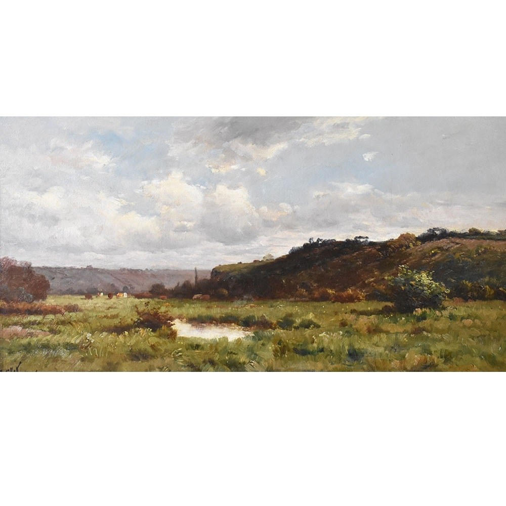 QP562 1 antique landscape paintings scenery nature painting XIX century.jpg